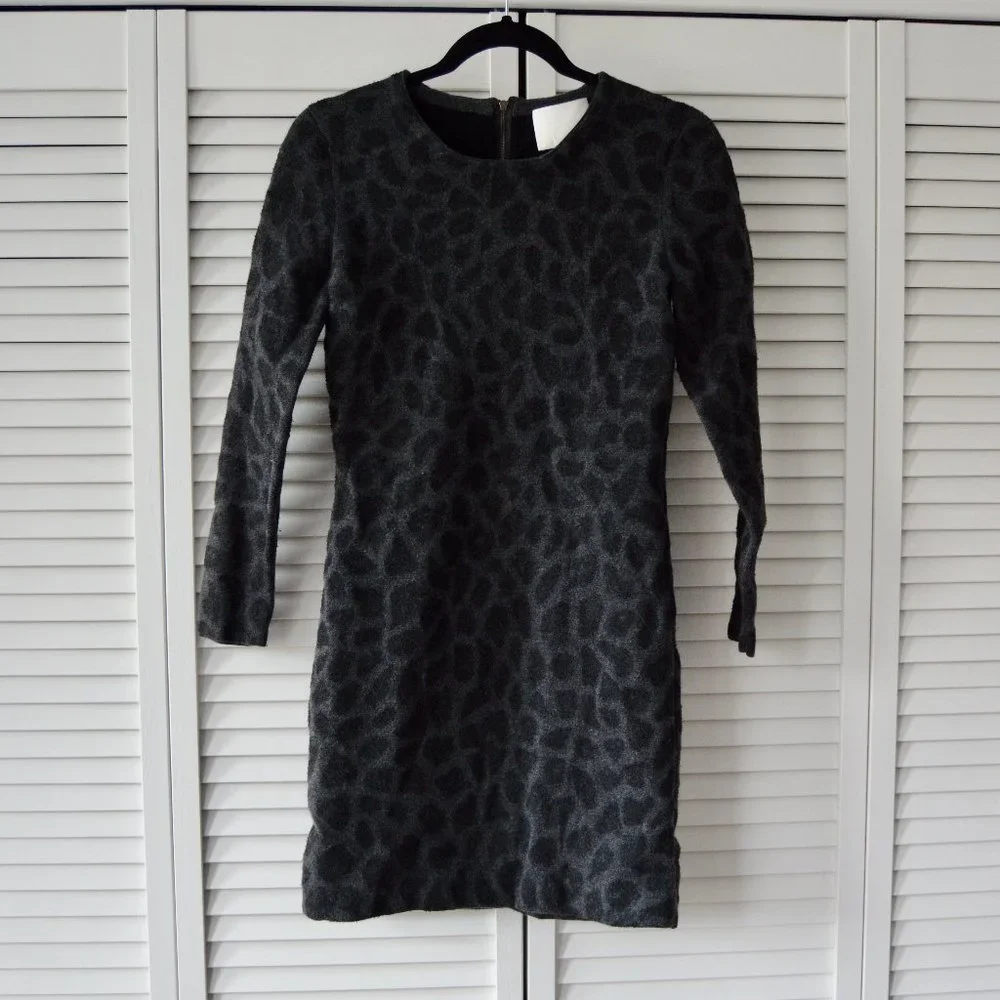 3.1 Phillip Lim Wool Leopard Print Mini Dress | Size Medium - Picture 1 of 6